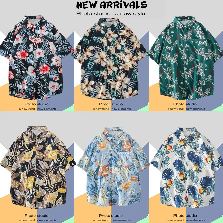 Men's Super Hot Hawaiian Floral Short Sleeve Shirt - Image 68