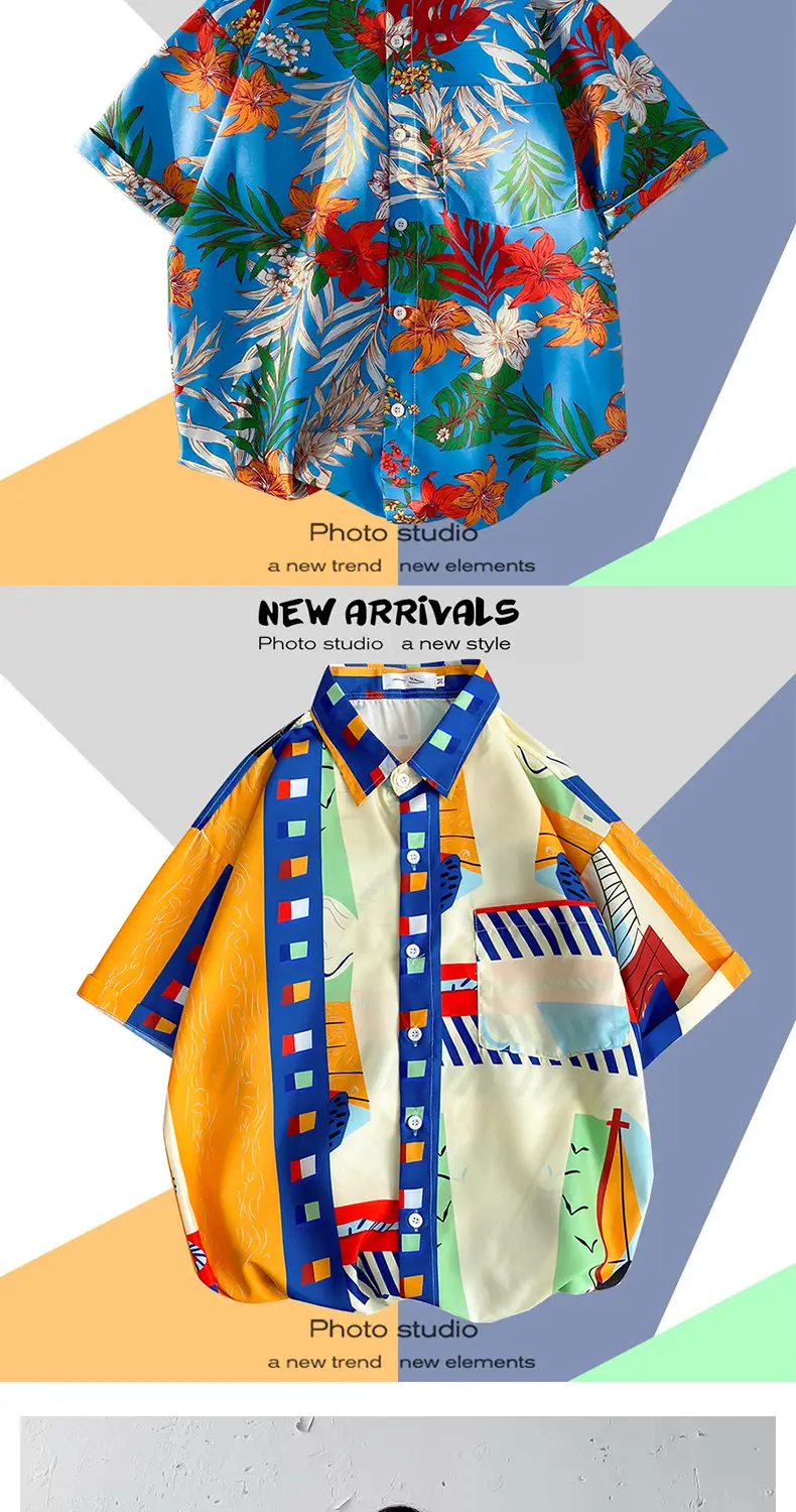Men's Super Hot Hawaiian Floral Short Sleeve Shirt — feature 13