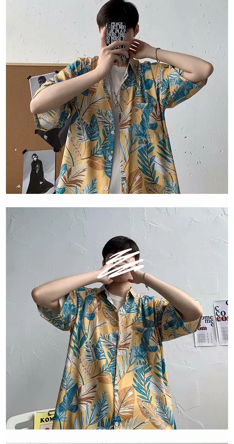Men's Super Hot Hawaiian Floral Short Sleeve Shirt — feature 14