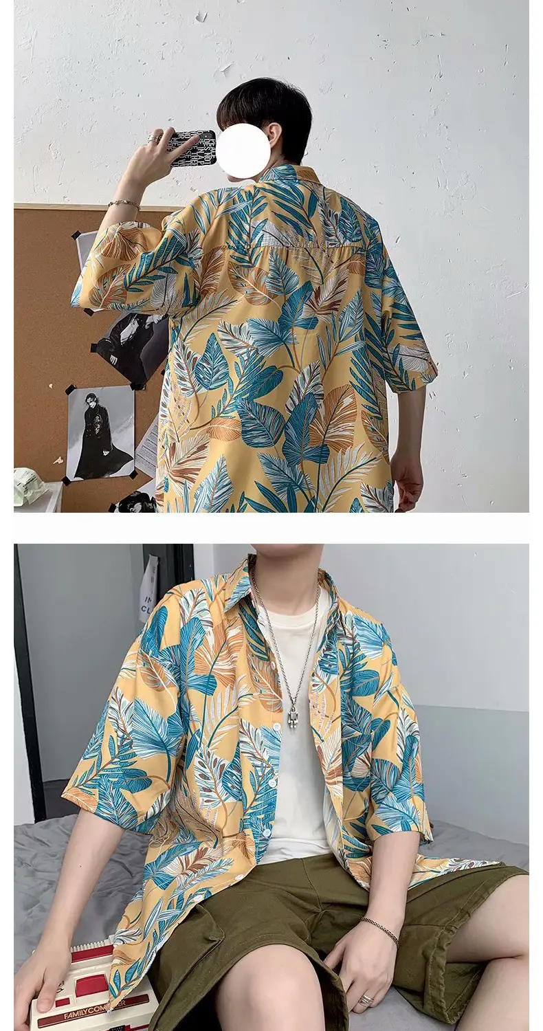 Men's Super Hot Hawaiian Floral Short Sleeve Shirt — feature 15