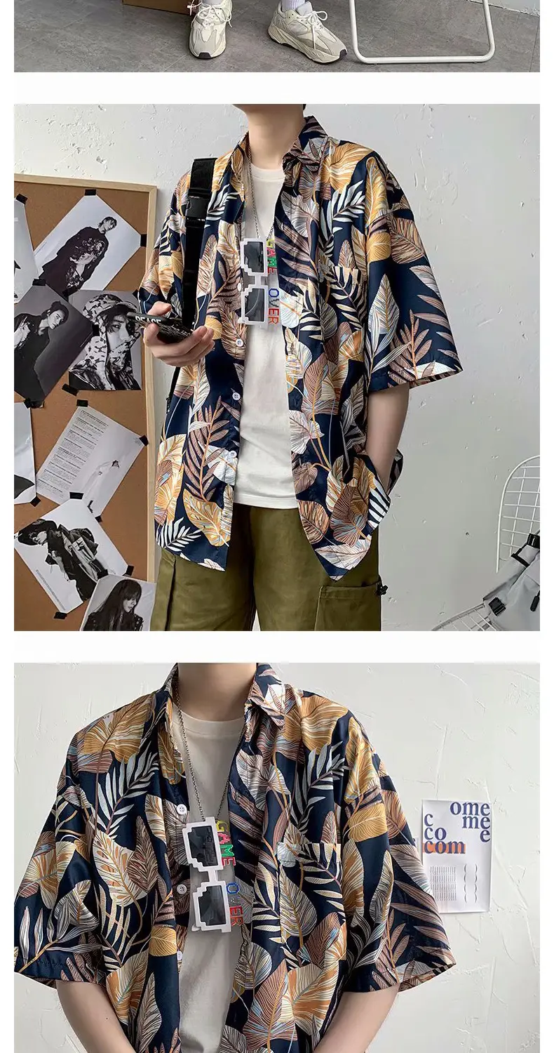 Men's Super Hot Hawaiian Floral Short Sleeve Shirt — feature 17