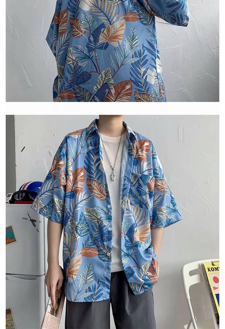 Men's Super Hot Hawaiian Floral Short Sleeve Shirt — feature 20
