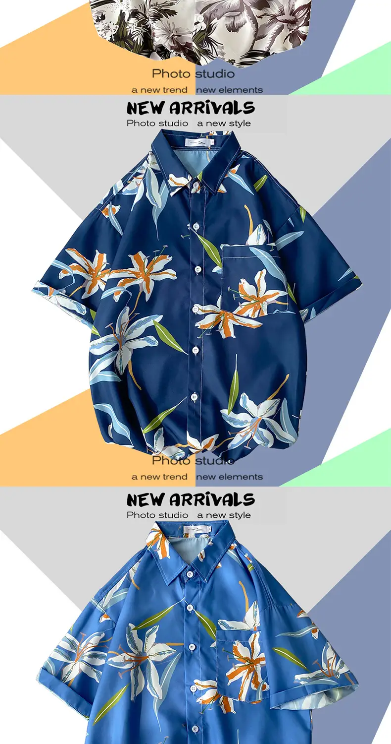 Men's Super Hot Hawaiian Floral Short Sleeve Shirt — feature 8