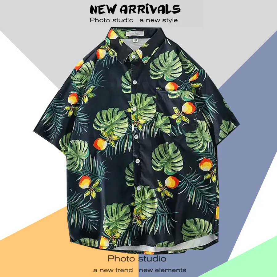 Men's Super Hot Hawaiian Floral Short Sleeve Shirt - Image 33