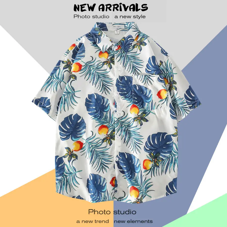 Men's Super Hot Hawaiian Floral Short Sleeve Shirt - Image 35