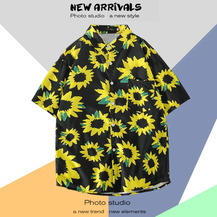 Men's Super Hot Hawaiian Floral Short Sleeve Shirt - Image 38