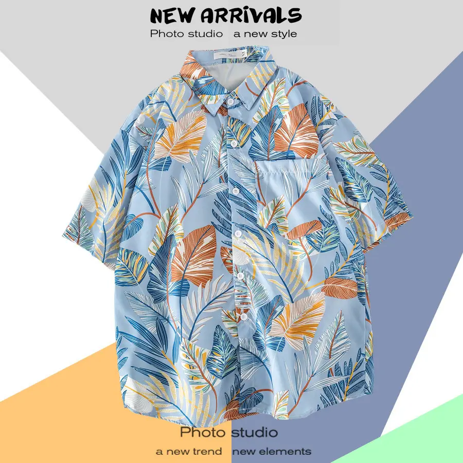 Men's Super Hot Hawaiian Floral Short Sleeve Shirt - Image 27