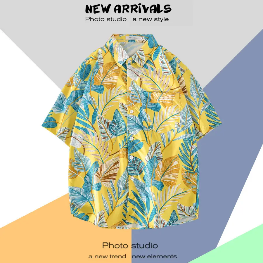 Men's Super Hot Hawaiian Floral Short Sleeve Shirt - Image 28