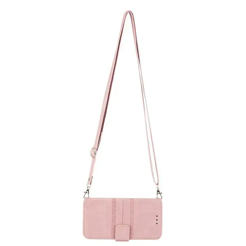 Crossbody Leather Phone Case Black Flip Cover - Image 3