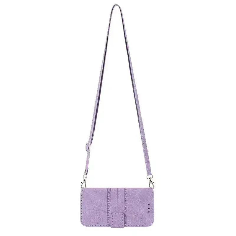 Crossbody Leather Phone Case Black Flip Cover - Image 4