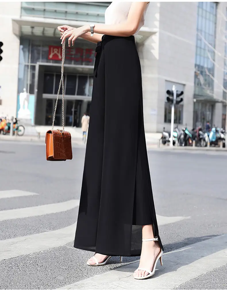 Women Chiffon Wide Leg Pants Red Summer 2022 — feature 15