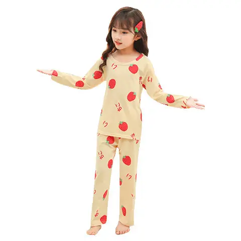 Girls Cotton Cartoon Pajamas Summer Long Sleeve - Image 13