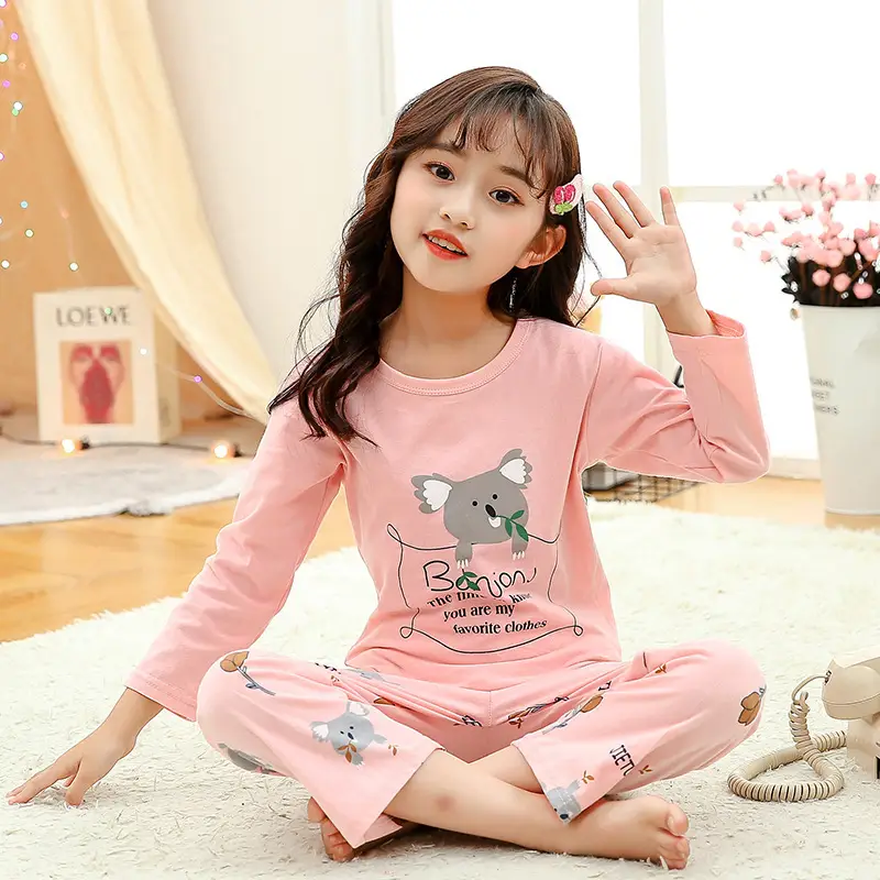 Girls Cotton Cartoon Pajamas Summer Long Sleeve - Image 8