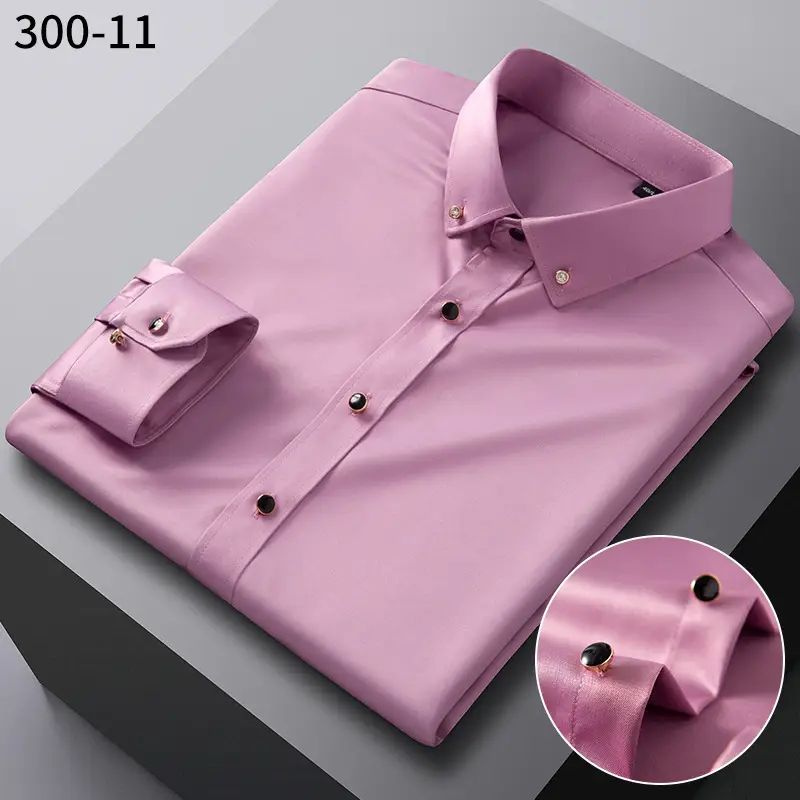 Light Blue Slim Fit Mulberry Silk Button Shirt