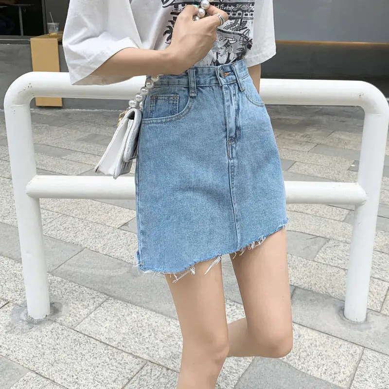 Women High Waist Denim Skirt Summer Slim Rust 2022 - Image 3