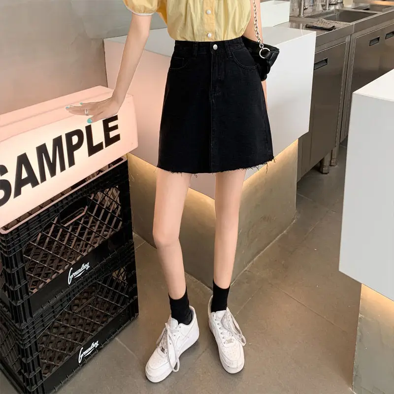 Women High Waist Denim Skirt Summer Slim Rust 2022 - Image 4