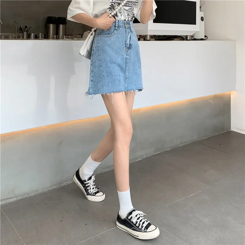 Women High Waist Denim Skirt Summer Slim Rust 2022 — feature 11