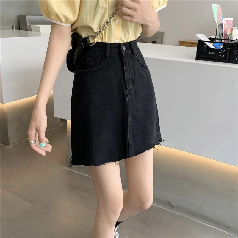 Women High Waist Denim Skirt Summer Slim Rust 2022 — feature 17