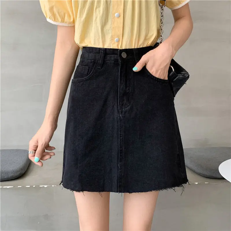 Women High Waist Denim Skirt Summer Slim Rust 2022 — feature 18