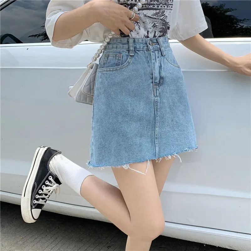 Women High Waist Denim Skirt Summer Slim Rust 2022 — feature 2