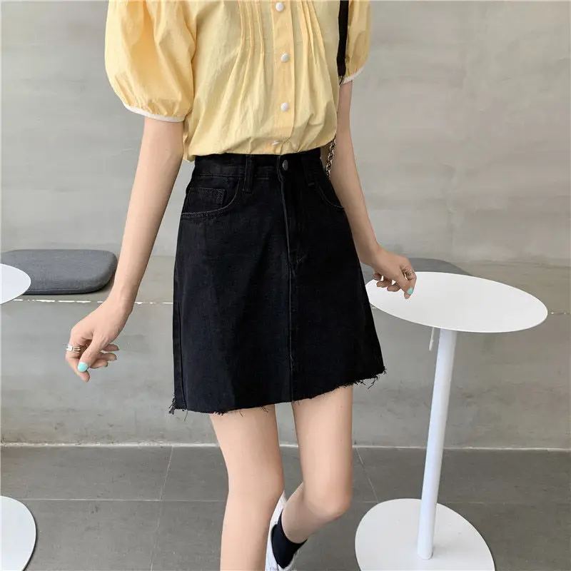 Women High Waist Denim Skirt Summer Slim Rust 2022 — feature 20