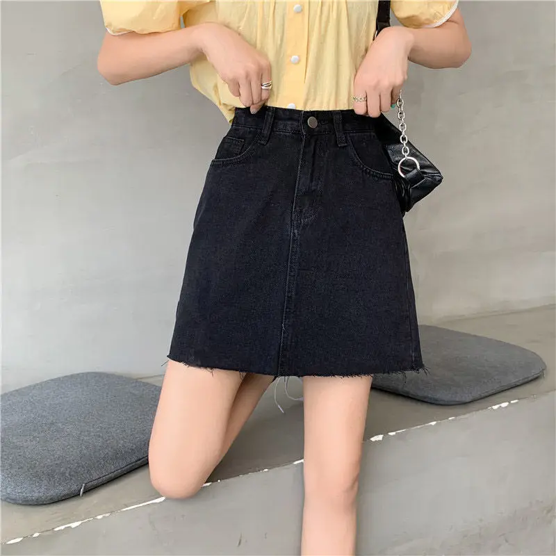 Women High Waist Denim Skirt Summer Slim Rust 2022 — feature 21
