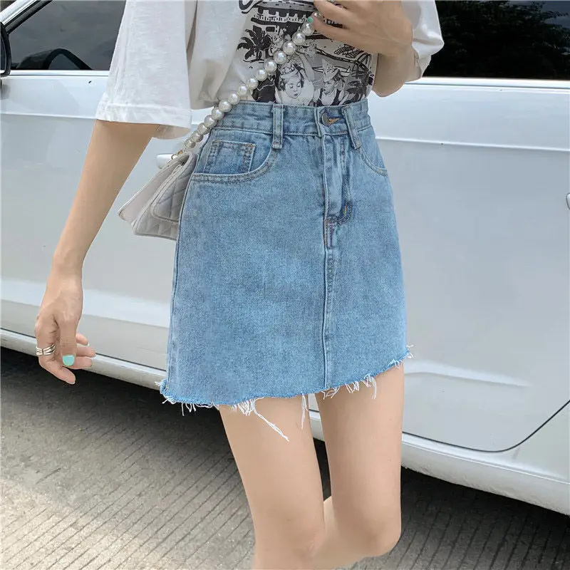 Women High Waist Denim Skirt Summer Slim Rust 2022 — feature 3
