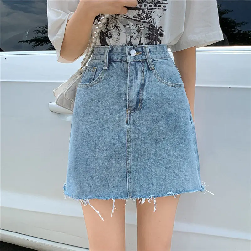 Women High Waist Denim Skirt Summer Slim Rust 2022 — feature 4