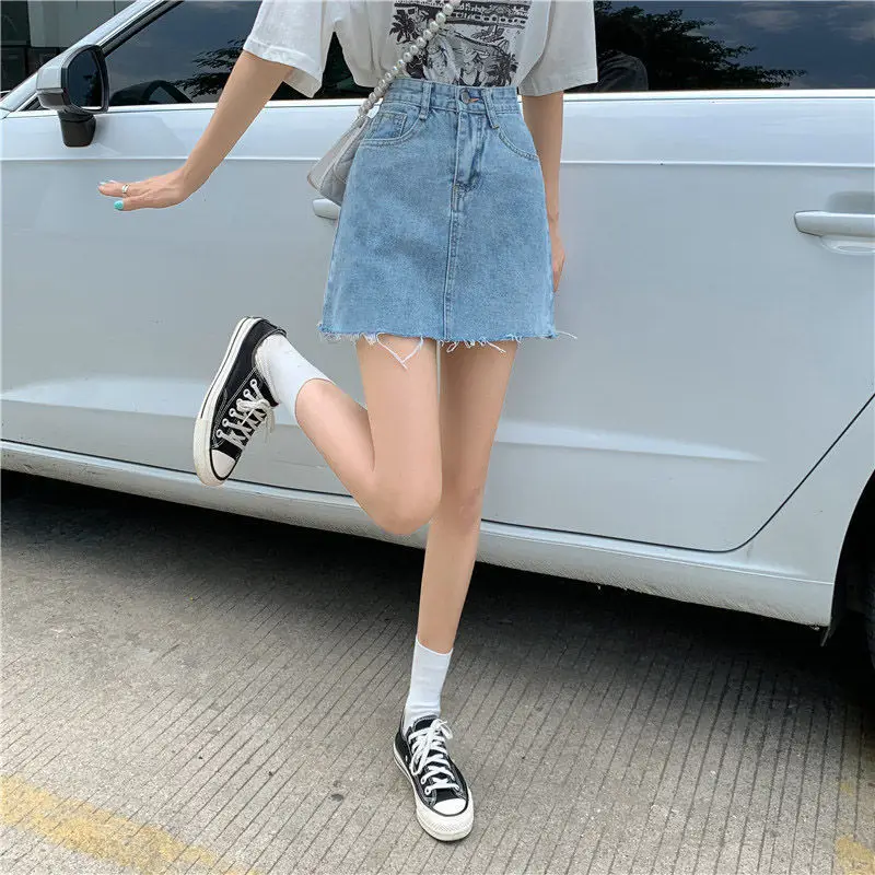 Women High Waist Denim Skirt Summer Slim Rust 2022 — feature 5