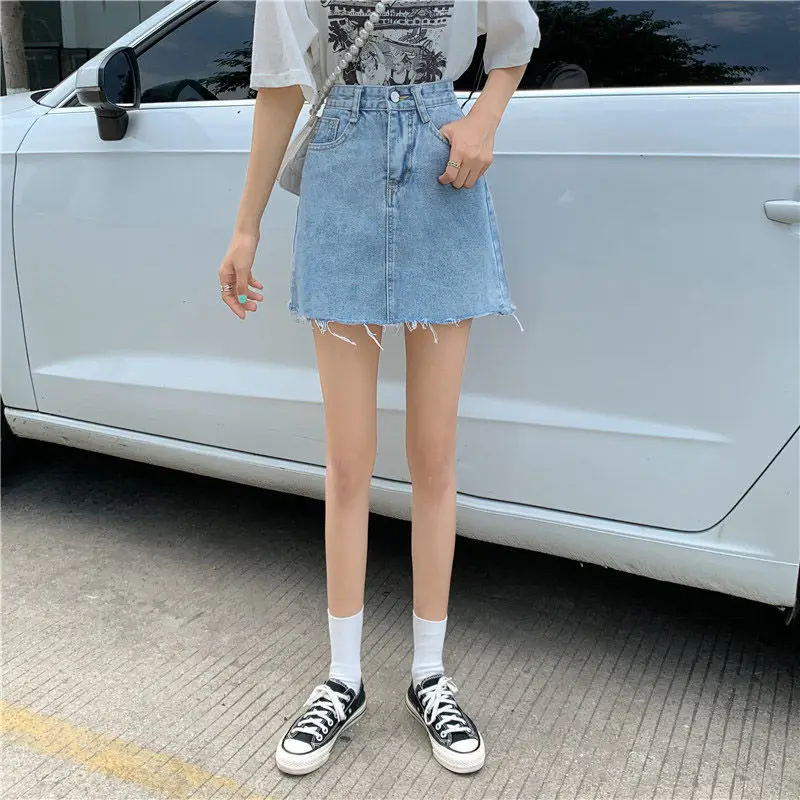 Women High Waist Denim Skirt Summer Slim Rust 2022 — feature 6