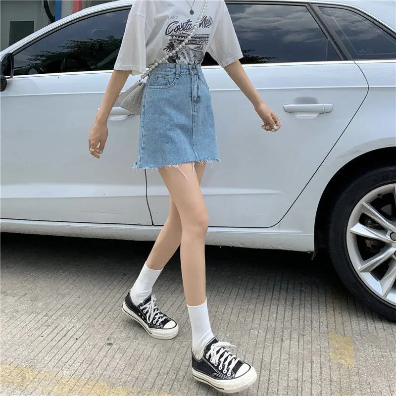 Women High Waist Denim Skirt Summer Slim Rust 2022 — feature 7