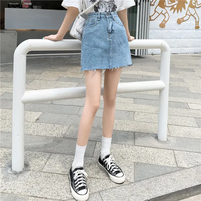 Women High Waist Denim Skirt Summer Slim Rust 2022 — feature 8