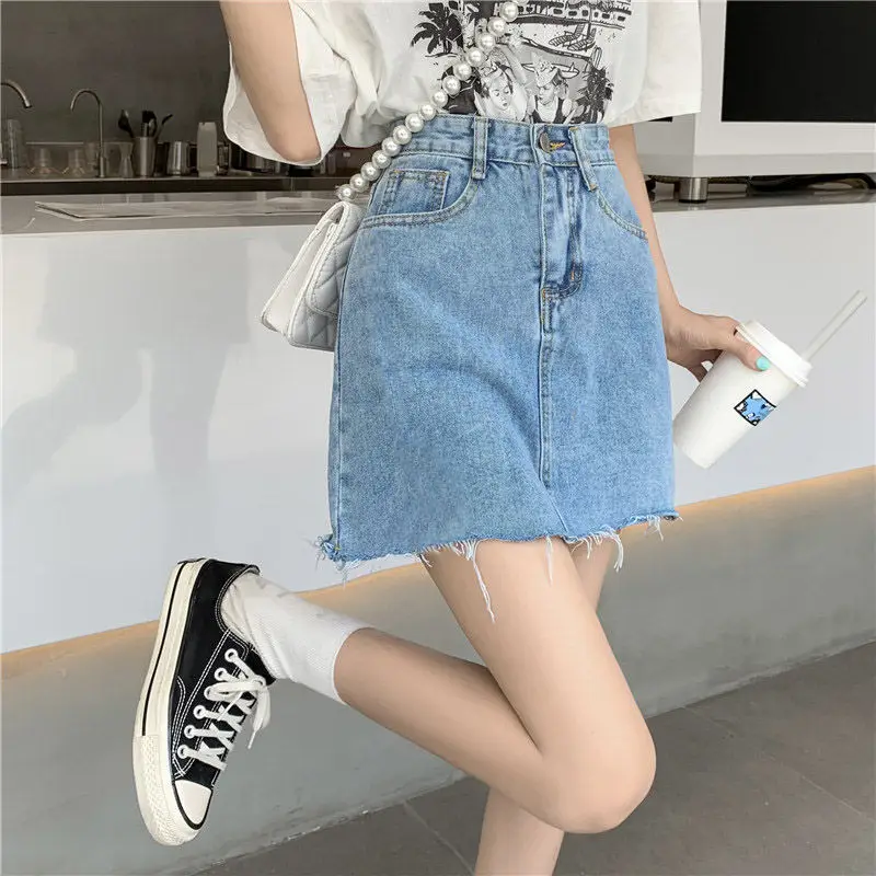 Women High Waist Denim Skirt Summer Slim Rust 2022 — feature 9