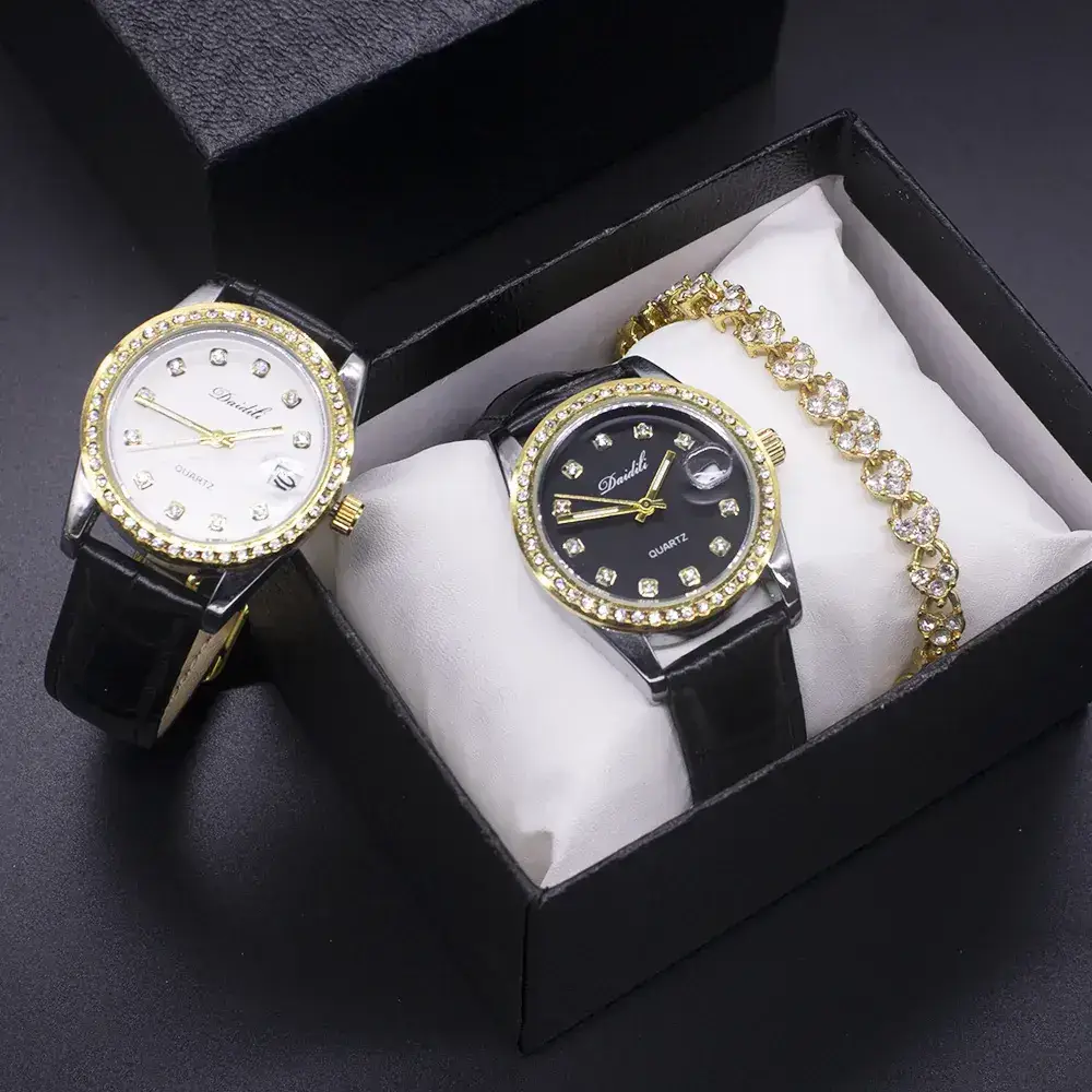 Women's Gold Plated Wristwatch Set with Bracelet - Image 3
