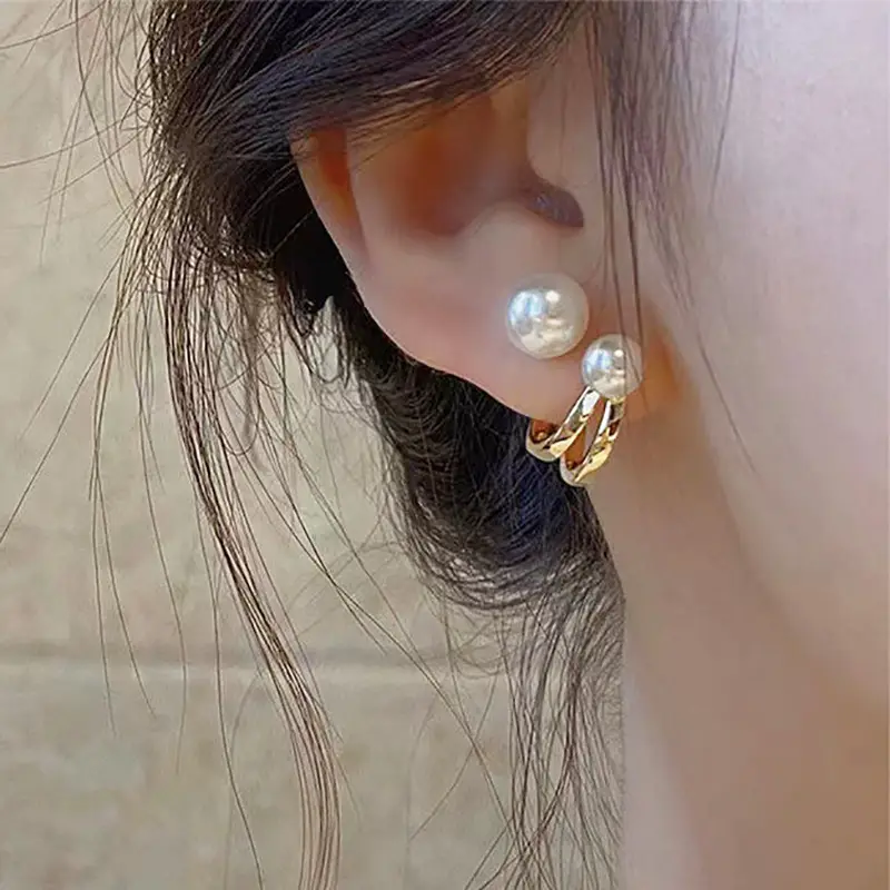 Pearl Earrings Gold Plated for Women - Image 3
