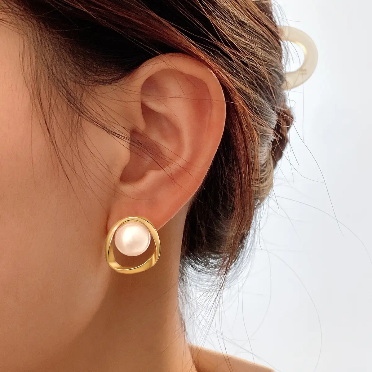 Pearl Earrings Gold Plated for Women - Image 4