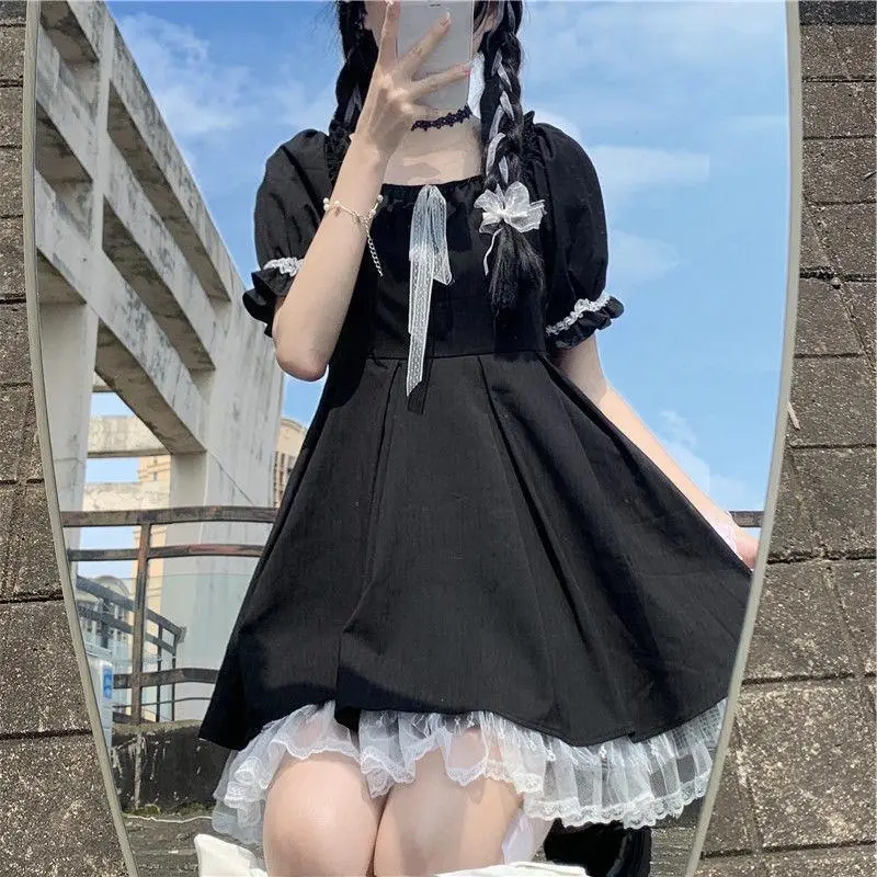 Black Japanese Style College Dress for Girls Summer - Image 5