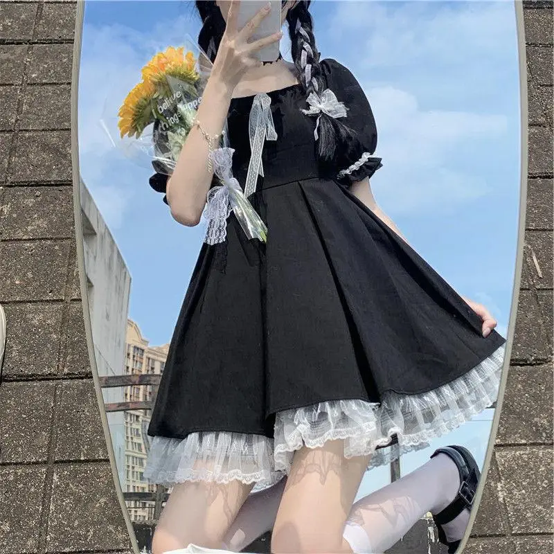 Black Japanese Style College Dress for Girls Summer - Image 6