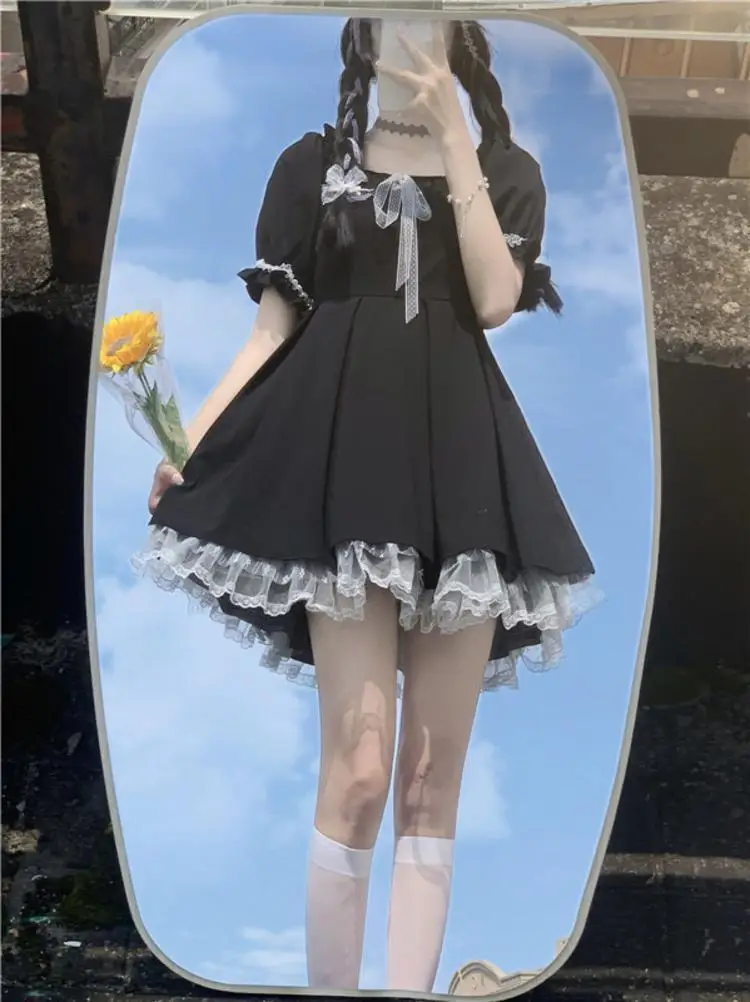 Black Japanese Style College Dress for Girls Summer — feature 10