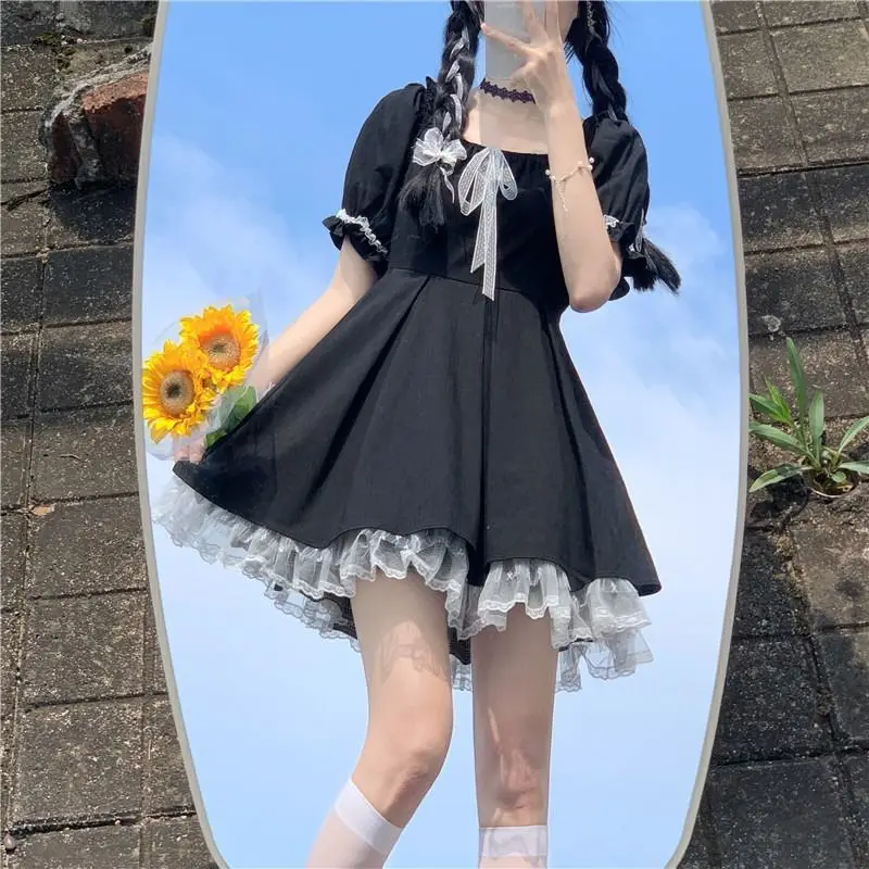 Black Japanese Style College Dress for Girls Summer — feature 11