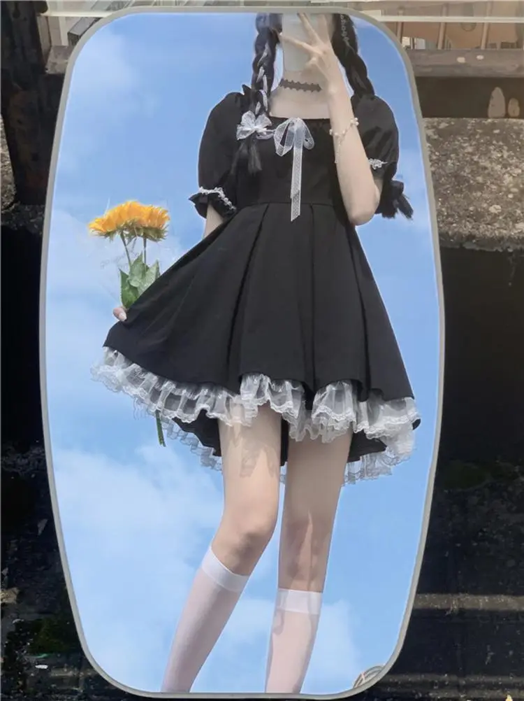 Black Japanese Style College Dress for Girls Summer — feature 13