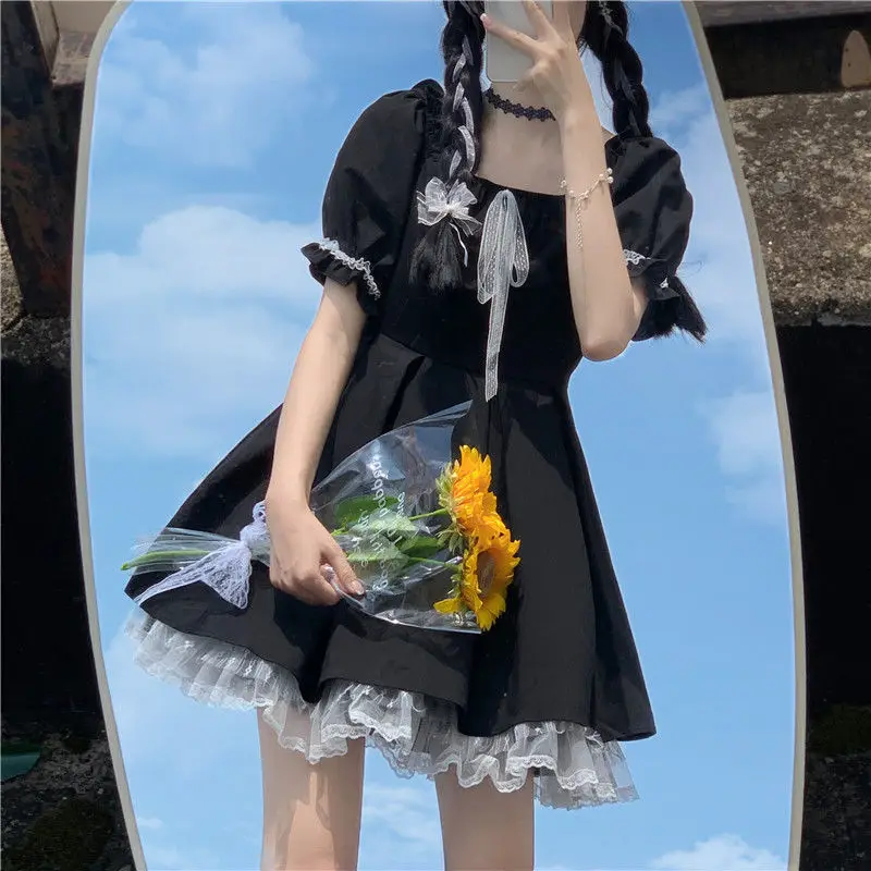 Black Japanese Style College Dress for Girls Summer — feature 14