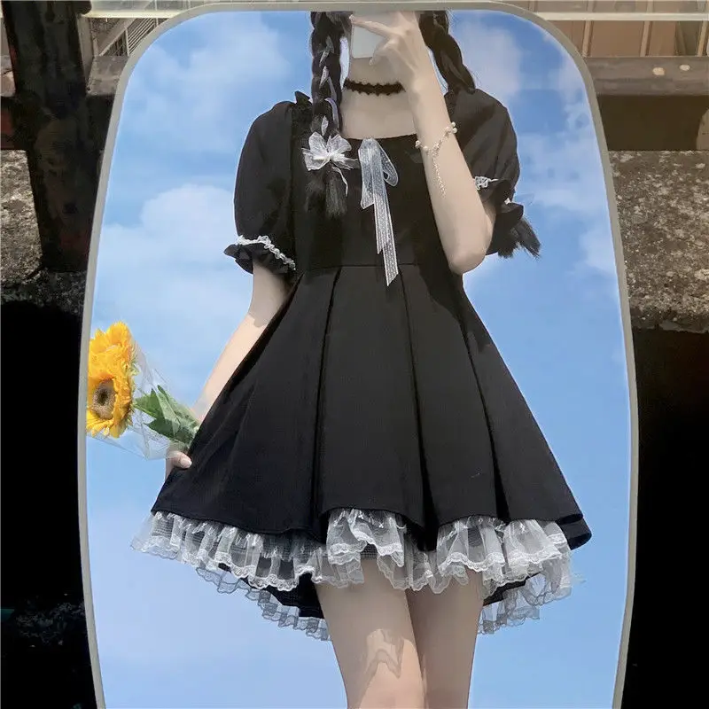 Black Japanese Style College Dress for Girls Summer — feature 15