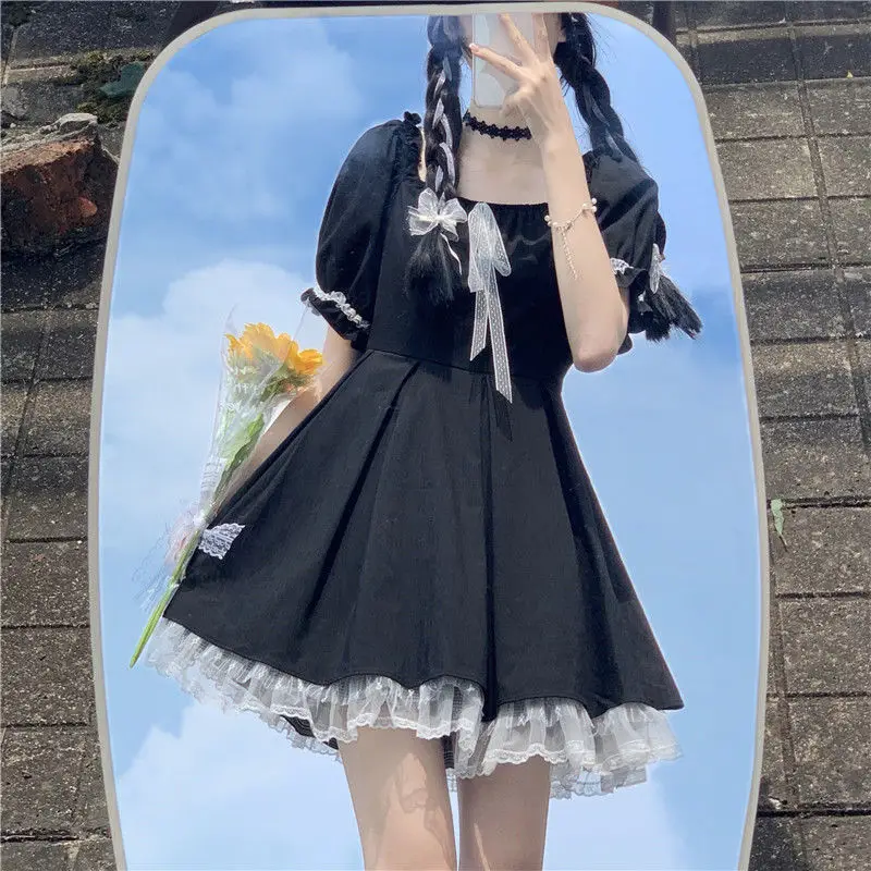 Black Japanese Style College Dress for Girls Summer — feature 3