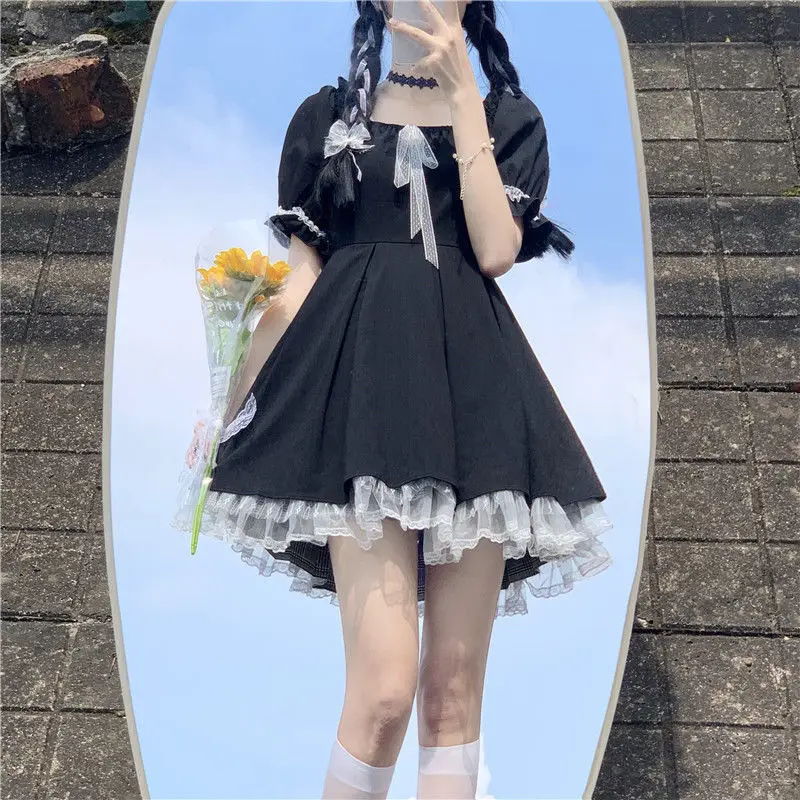 Black Japanese Style College Dress for Girls Summer — feature 4