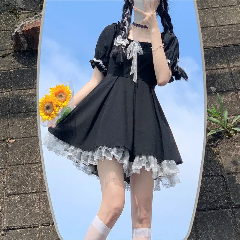 Black Japanese Style College Dress for Girls Summer — feature 5