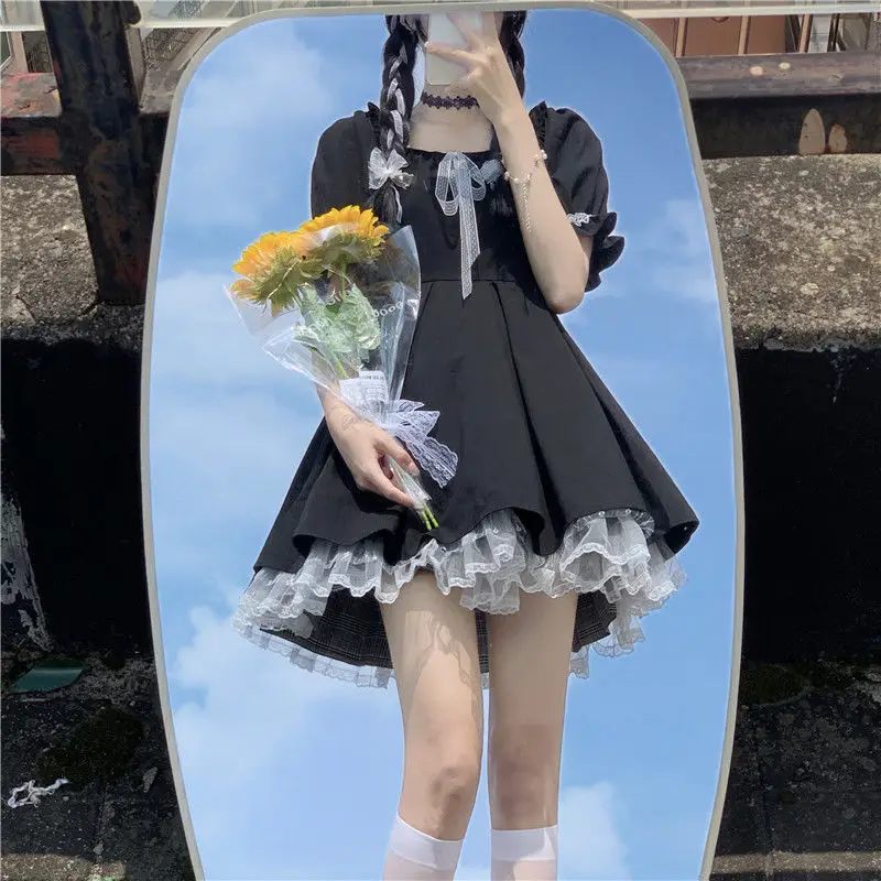 Black Japanese Style College Dress for Girls Summer — feature 6