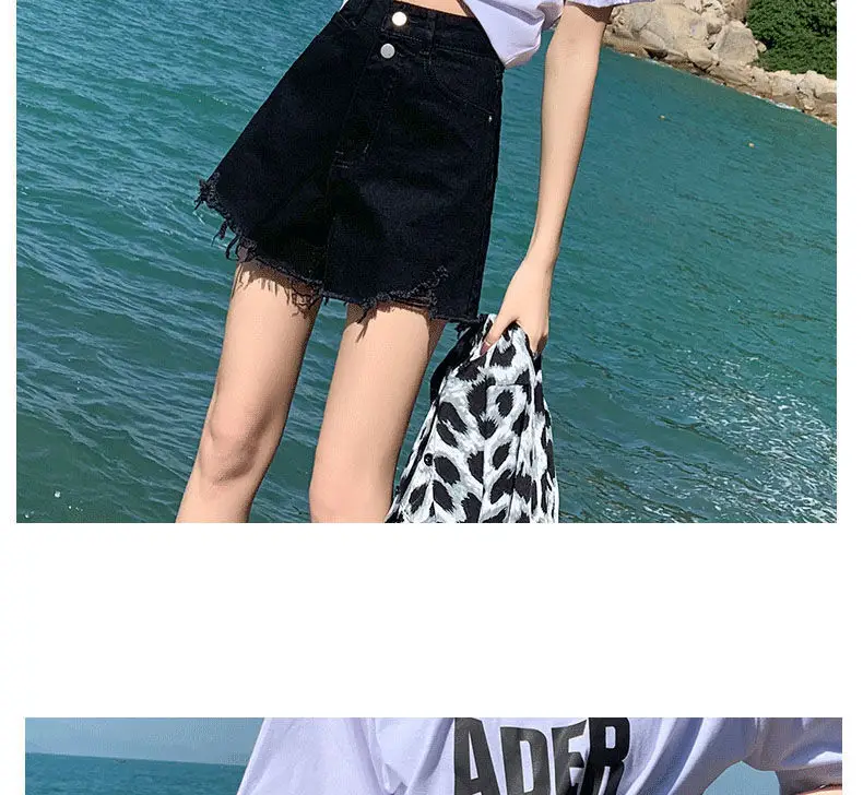 Women Black Denim Shorts High Waist 2022 — feature 13