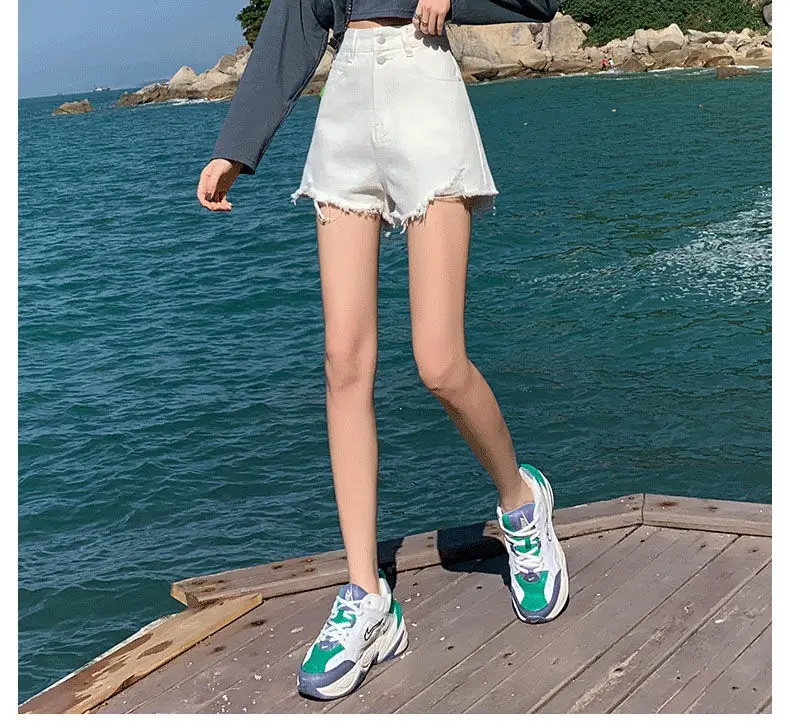 Women Black Denim Shorts High Waist 2022 — feature 20