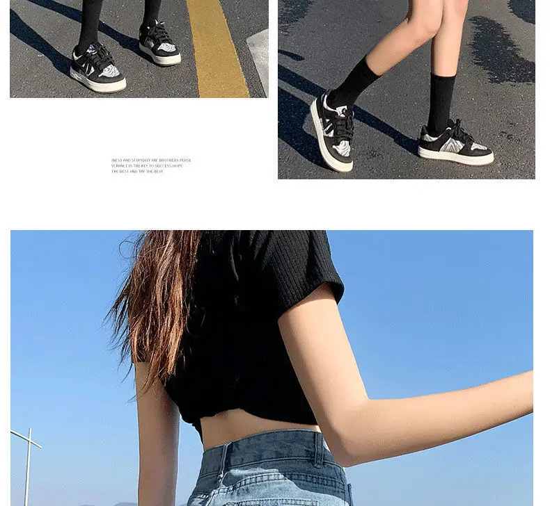Women Black Denim Shorts High Waist 2022 — feature 23